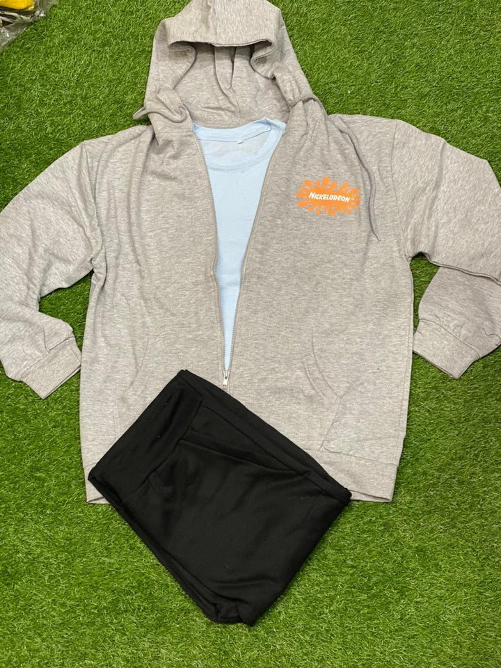 Men's Fleece Zipper Track Suit - 3 Pcs in Blue