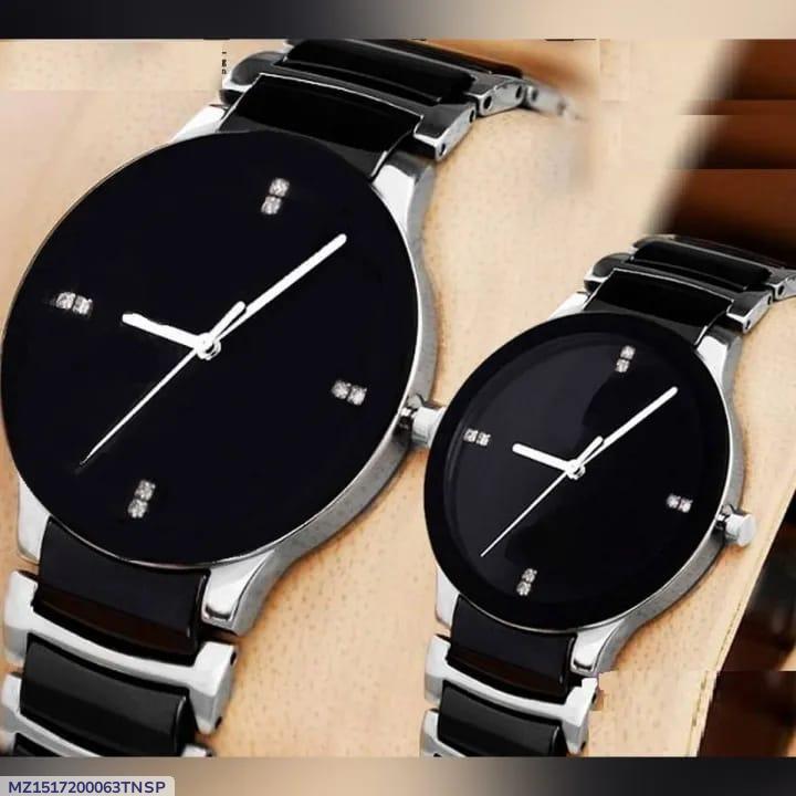 Stylish Unisex Couple Watches - Set of 2 with Quartz Movement