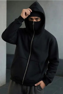 Ninja Style Premium Heavyweight Black Fleece Zipper Hoodie