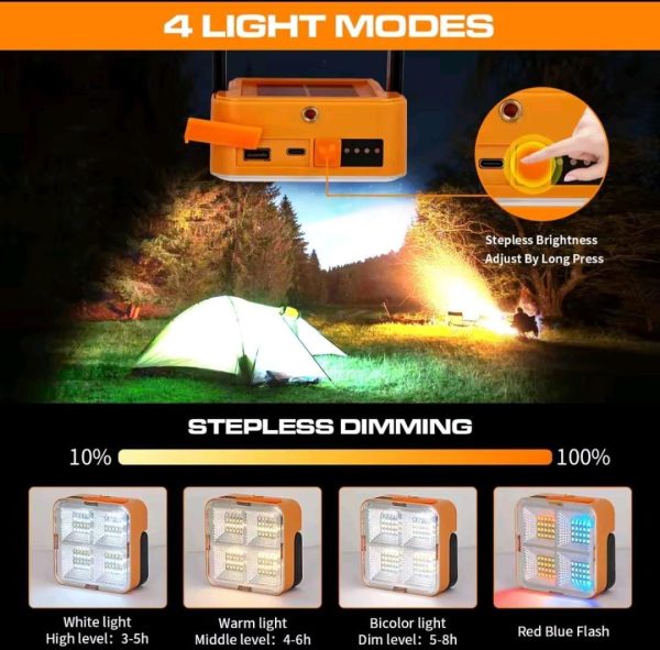Outdoor Portable Led Solar Floodlight – Rechargeable 500w Spotlight Lantern For Camping, Emergency & Search Lighting