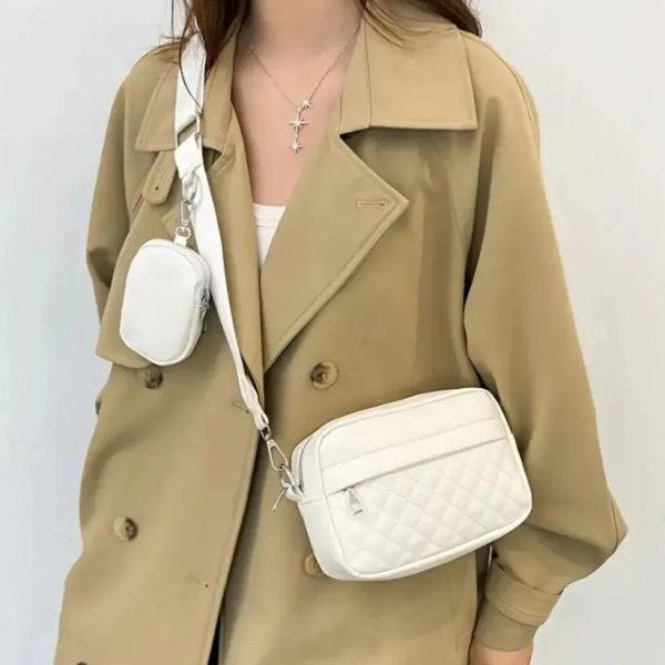 Stylish Girl’s Convertible Crossbody Bag – Fashion Handbags For Ladies Pu Leather Polyester Waterproof Shoulder Bags With Change Purse Trending Travel Crossbody Bag – 1 Pc, Black Pu Leather