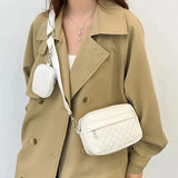 Stylish Girl’s Convertible Crossbody Bag – Fashion Handbags For Ladies Pu Leather Polyester Waterproof Shoulder Bags With Change Purse Trending Travel Crossbody Bag – 1 Pc, Black Pu Leather